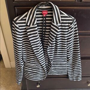 Merona Striped Black and White Women's Blazer